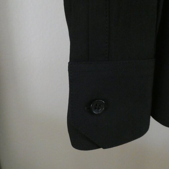 New Saint Laurent Women Black Shirt Button Front Long Sleeve  Sz F40 Uniform - Picture 5 of 9